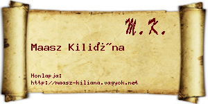 Maasz Kiliána névjegykártya